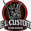 El Custom Wood Garage Logo