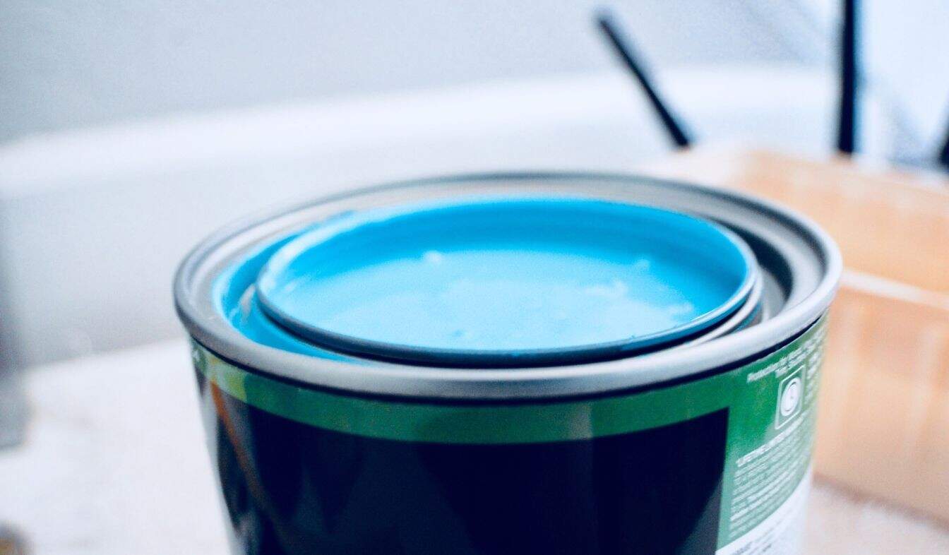 a freshly opened can of paint 