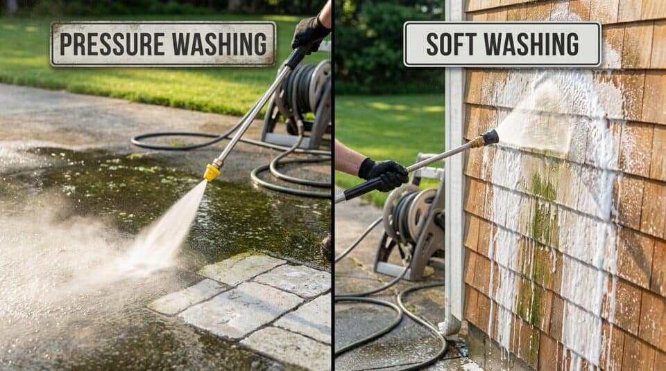 What Is the Difference Between Pressure Washing and Soft Washing